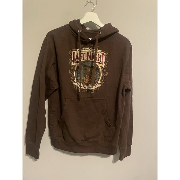 Morgan Wallen Hoodie Mens Small Brown One Thing At A Time Last Night Sweatshirt - Picture 1 of 7